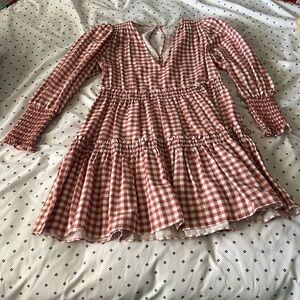 Chelsea and Violet long sleeve gingham maxi dress